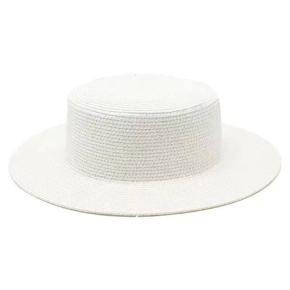 Bucket Hat Straw - قبعة قش عصرية واسعة الحواف للسيدات،