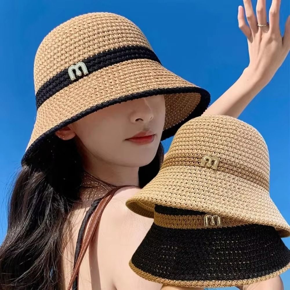 قبعة صيد أنيقة قابلة للطي بحاف - مراجعة Bucket Hat Straw وسعره