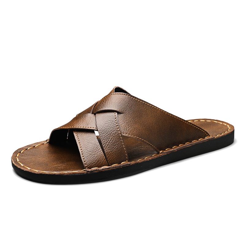 شباشب رجالية من الجلد الطبيعي، - مراجعة Flip Flop Leather Men وسعره