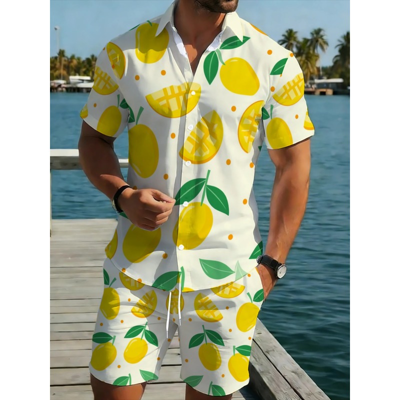 طقم قميص كتان مطبوع بأكمام قصي - مراجعة Short Linen Drawstring وسعره