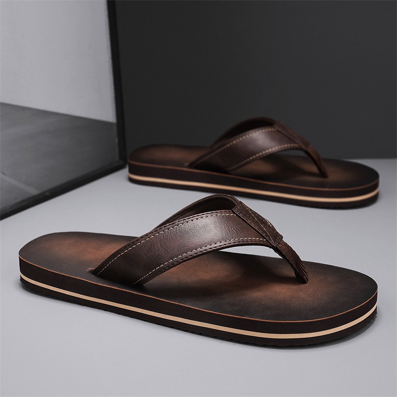 صندل رجالي كلاسيكي من الجلد ال - مراجعة Flip Flop Leather Men وسعره