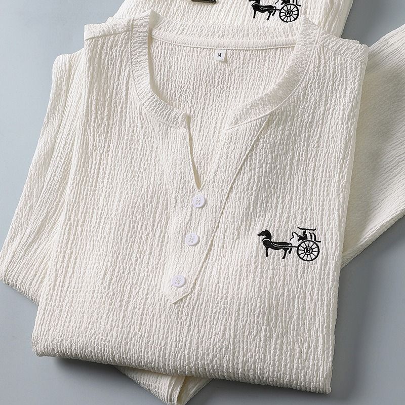 طقم صيفي جديد عصري من الكتان ب - مراجعة Short Linen Drawstring وسعره