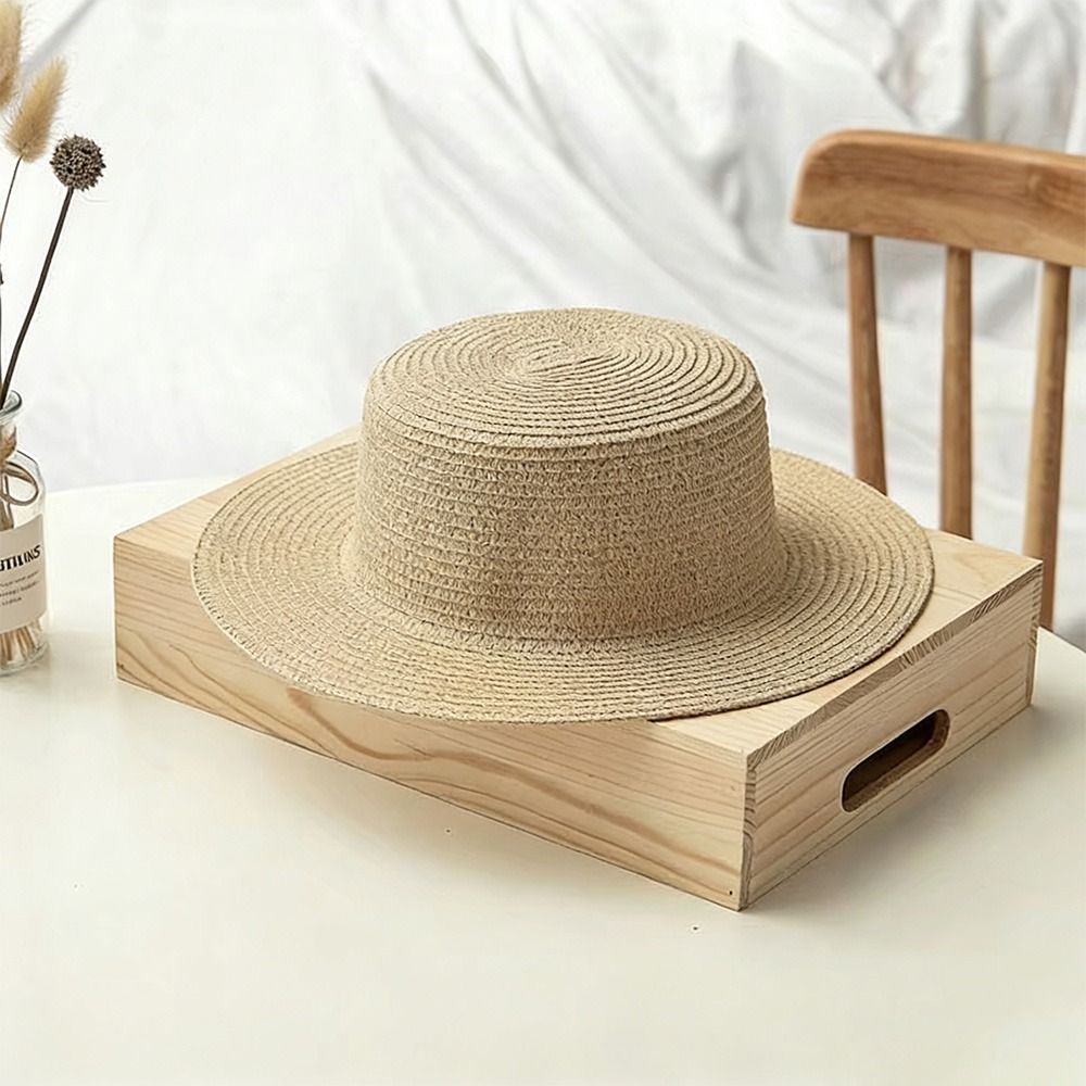 قبعة قش عصرية واسعة الحواف للس - مراجعة Bucket Hat Straw وسعره